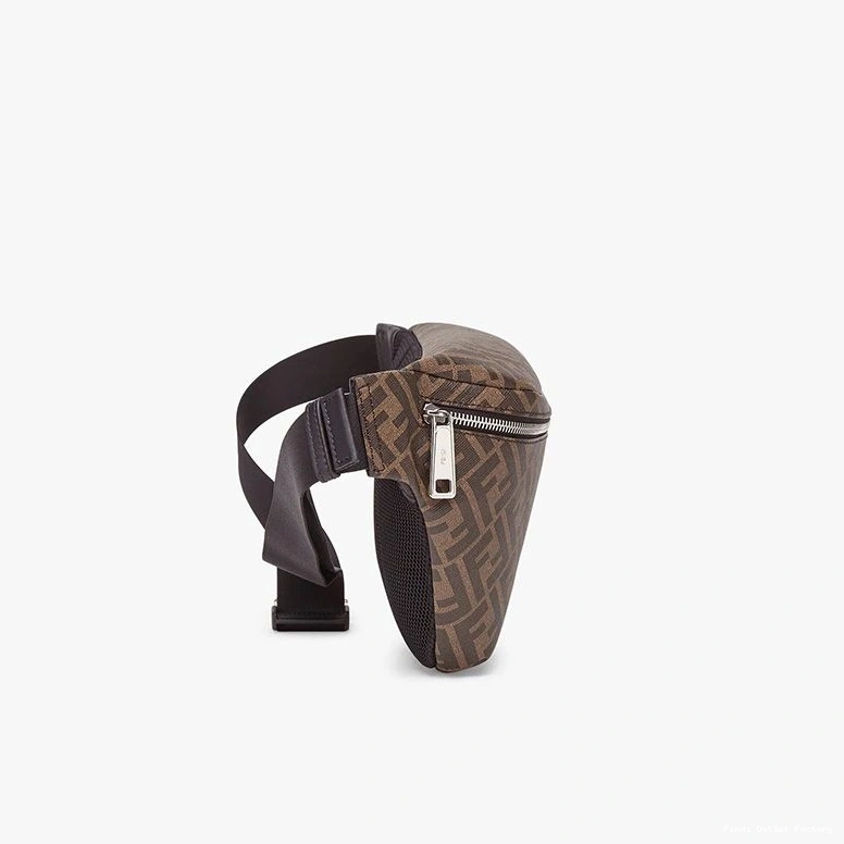 Affordable HOT In Coffee Motif Bag Belt Brown Fendi Fabric FF 0722